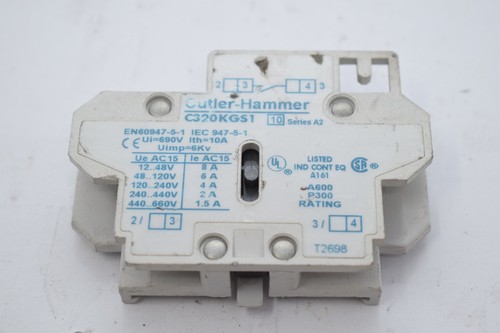 CUTLER HAMMER C320KGS22 for Freedom Size 3-5, 1NO-1NC, Auxillary CUTLER HAMMER C320KGS22 for Freedom Size 3-5, 1NO-1NC, Auxillary
