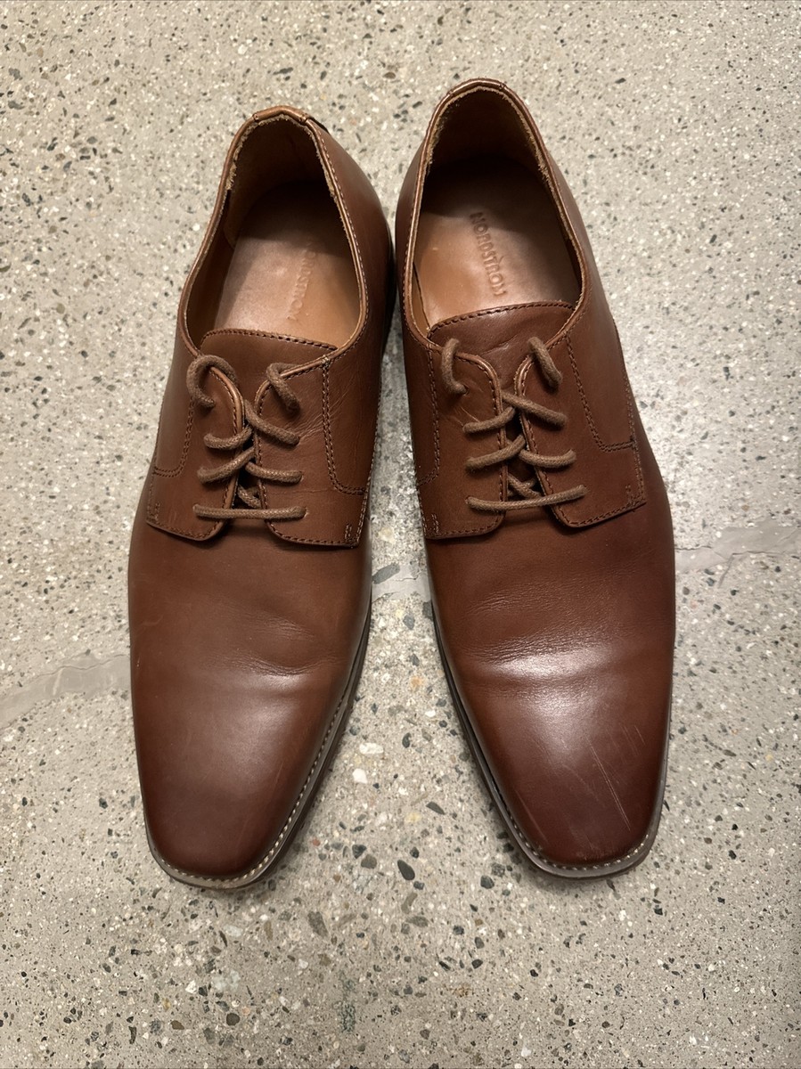 Nordstrom Mens Shop Brown Leather Derby Lace Up Shoes Size  display picture 1