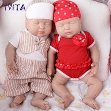 IVITA 15" Eyes Closed Silicone Reborn Baby Doll Sleeping Silicone Newborn Infant