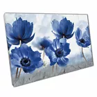 Blue Oil Painting Style Abstract Flowers Wall Art Print On Canvas print Picture