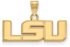 14K Yellow Gold Louisiana State University Small Pendant by LogoArt (4Y002LSU)