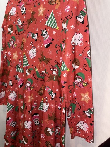 Girls TU Red Long Sleeve Christmas Fun festive print Dress Age 11 years VGC - Picture 4 of 8