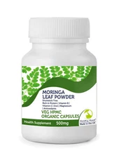 Moringa Leaf Powder Veg HPMC Organic 500mg x 250 Capsules BOTTLE