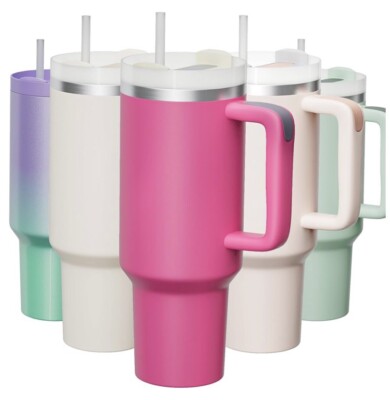 GREAT FOR OUTDOORS! STANLEY CUP QUENCHER H2.0 TUMBLER-CAMELIA-40 OZ HOT  PINK | eBay