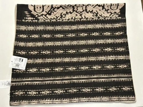 Pottery Barn Naya Printed Lumbar Black Pillow Cover 20"x 36" Indigo NWT
