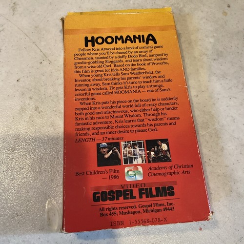 Hoomania - A Journey Into Proverbs VHS Christian Kids Gospel Films Family Video - Picture 2 of 4