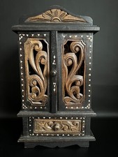 Schmuckschränkchen Schmuckkommode Holzschränkchen Intarsien mit 4 Schubladen