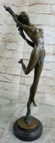 Original Aldo Vitaleh Nude Girl Leaping In Air Bronze Statue Figurine Decor ART - 第 1/7 張圖片
