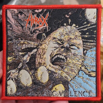 HIRAX Raging Violence Red Border Woven Patch Sew On | eBay