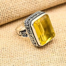 Citrine Gemstone Handmade 925 Sterling Silver Ring Jewelry