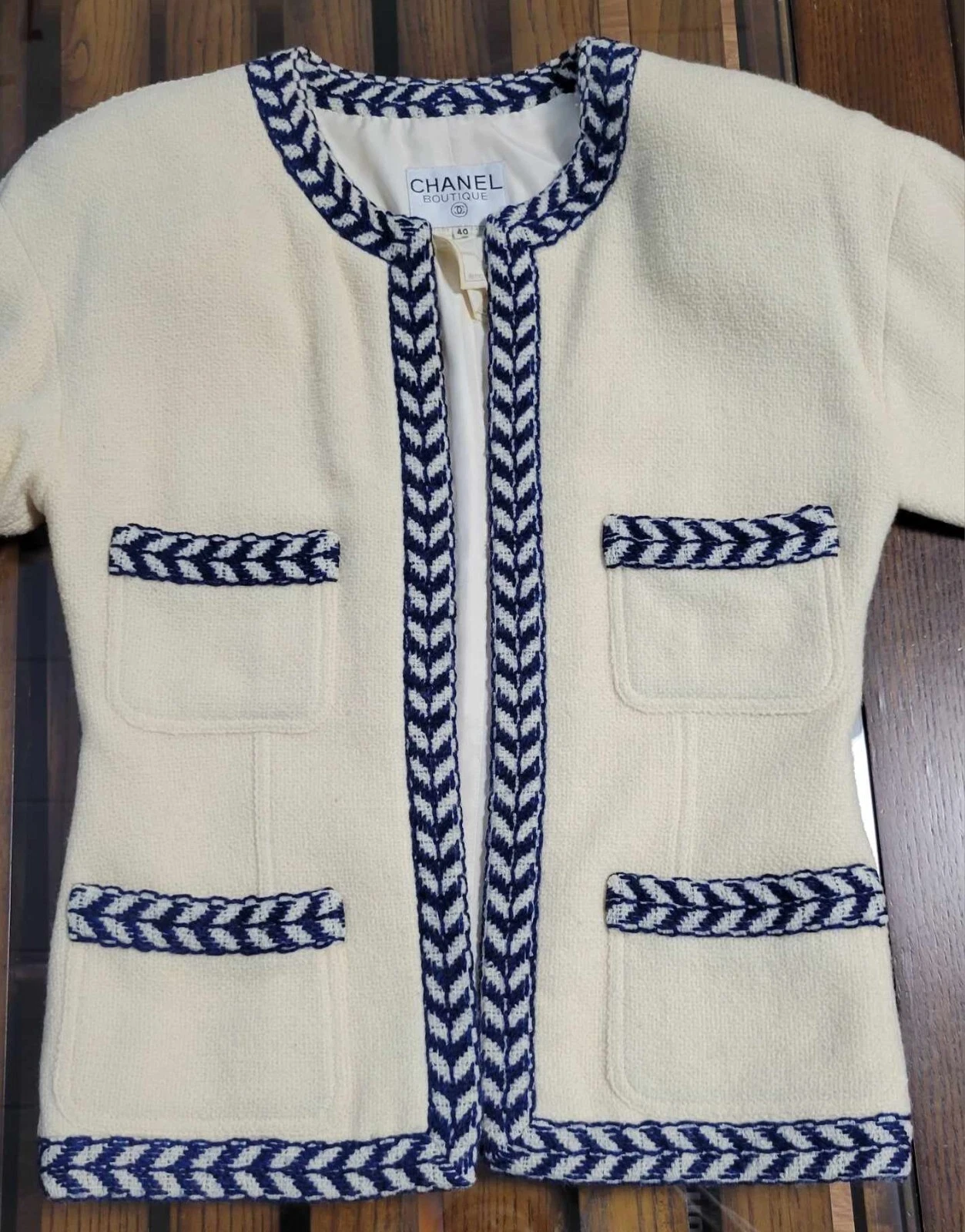 Giacca intrecciata Chanel anni '90 taglia 40