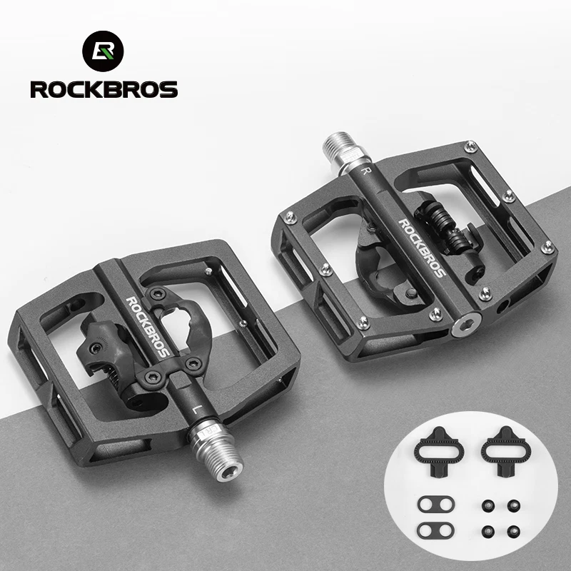 ROCKBROS Bike Cleats Pedals with SPD Sealed Clipless Flat Platform 9/16" Pedals - Image 3 of 4