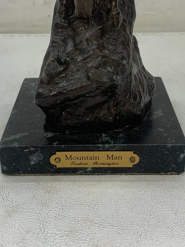 Vintage "Mountain Man" By Frederic Remington Bronze Sculpture Solid Marble Base - Picture 2 of 9