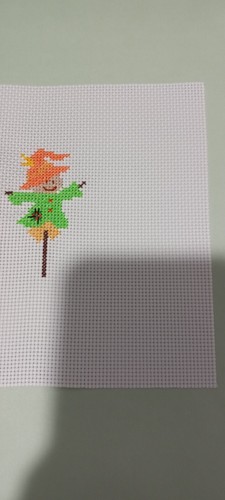 Completed Scarecrow Finished Cross Stitch Embroidery Halloween - Picture 3 of 3