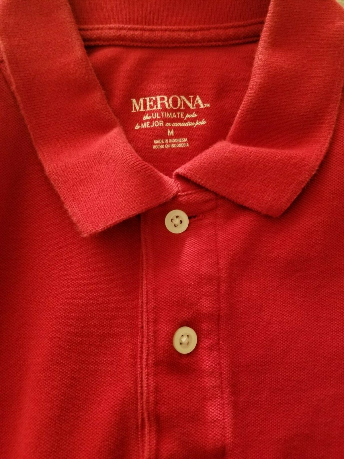 Merona Basic Solid Red Short Sleeve Polo Shirt Si… - image 9
