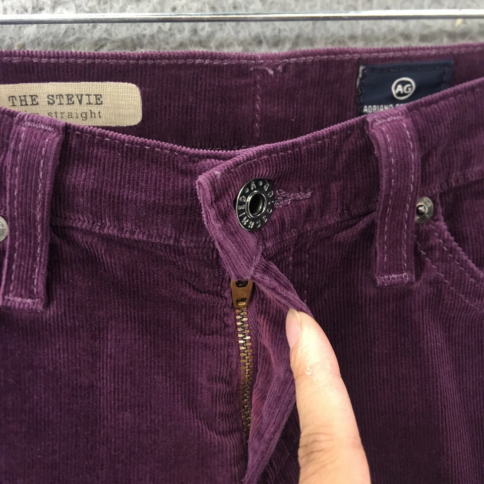 Adriano Goldschmied The Stevie 修身直筒灯芯绒裤子女式 25R 紫色 — 第 4/4 张图片
