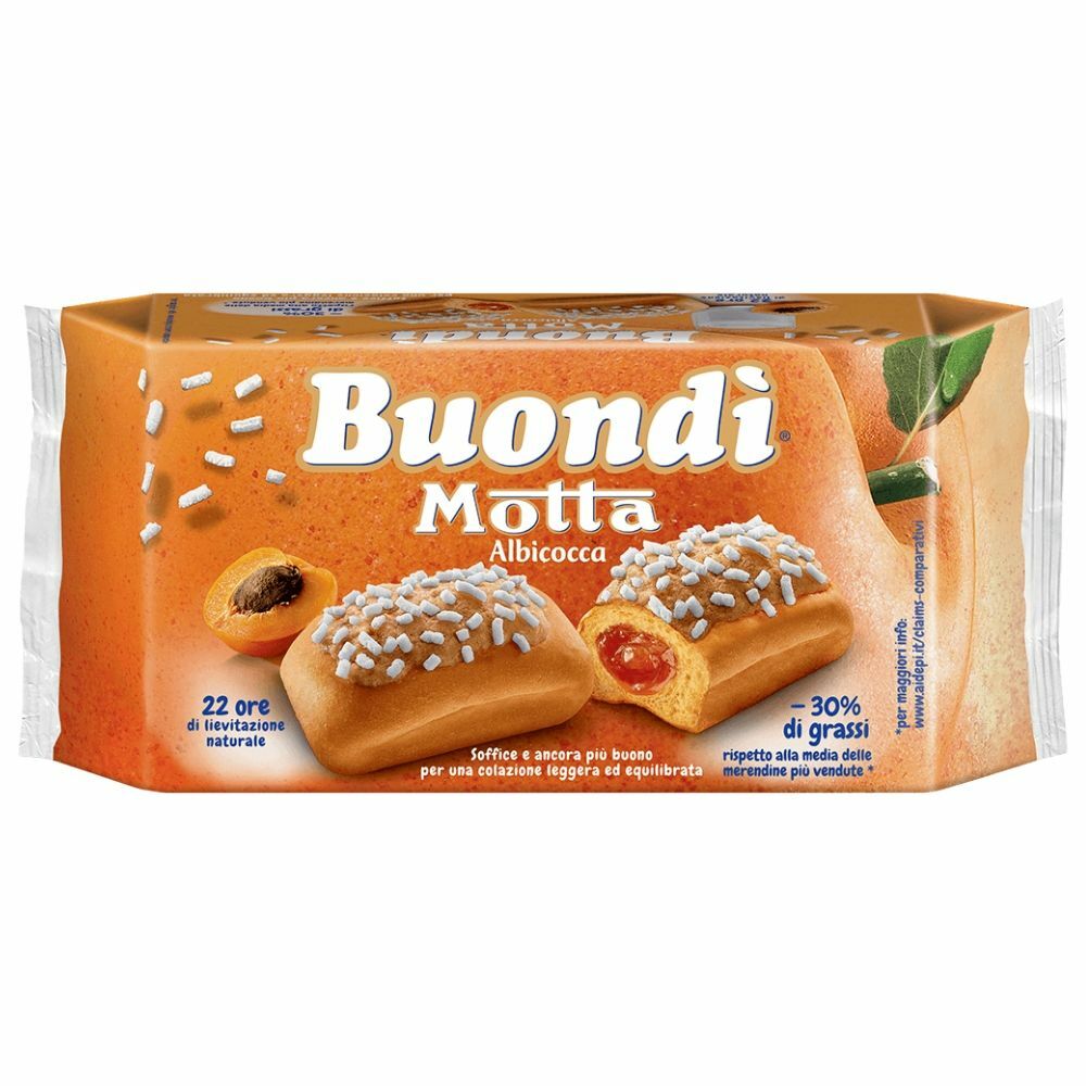 Motta Buondi' All'Albicocca In Confezione Da 6 Merendine - 258 Grammi Totali