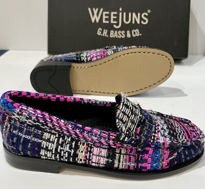 G.H Bass & Co Whitney Tweed Textile Penny Loafer Multi Color Women