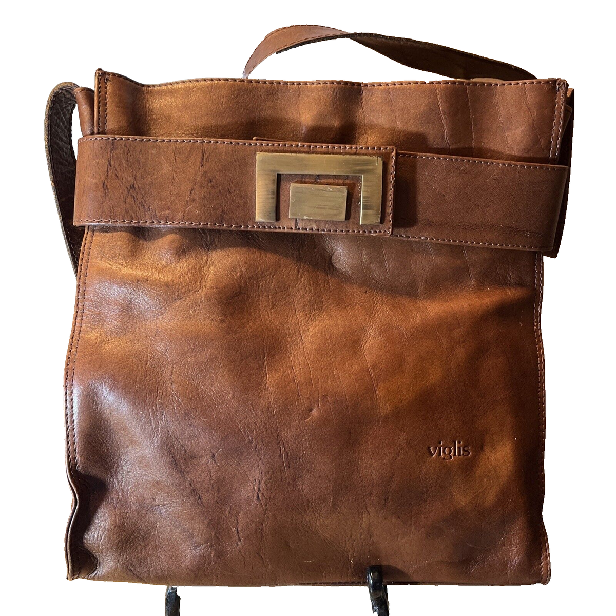 Viglis 1990's Brown Leather Shoulder Bag | eBay