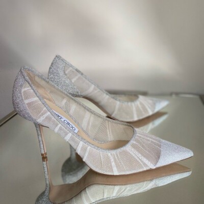 bibi】JIMMY CHOO Agnes 85mm グリッターチュール Jimmy Choo 85mm