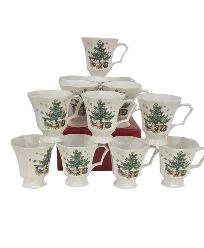 Nikko Christmastime Japab 4 1/4" H X 4" Across Coffee Mug Lot Of 12 Excellence - Picture 4 of 9