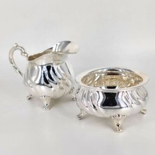 Elegantes Milch- und Zucker-Set aus 835er Silber im Dresdner Hofmuster
