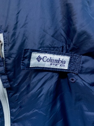 Columbia Sportswear PFG Coat Mens Small Blue White Windbreaker Full Zip - Picture 6 of 10