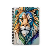 Lion Design Spiral Notebook - Ruled Line