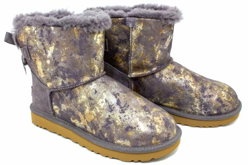 UGG Femme Classique Mini Bailey Bow Couleur Or Lavé 1123632-SHA - Photo 2/4