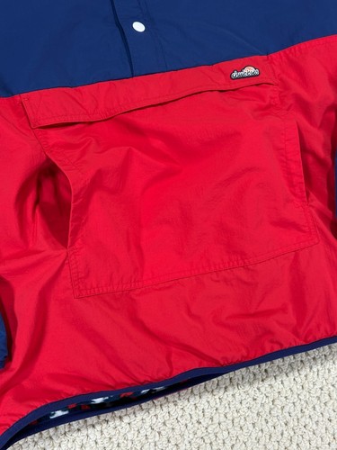 Chubbies Jacket Mens L Red/Blue Reversible Pullover Nordic Fleece Windbreaker - Picture 15 of 19