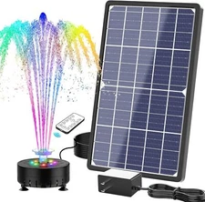AISITIN 14W Rechargeable Solar Fountain with 4400mAh Battery LED Colorful Lights