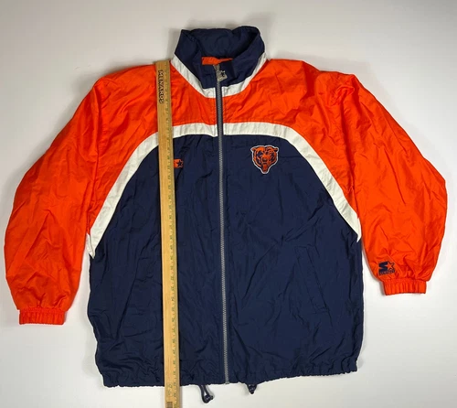 Vintage 90s Starter NFL ProLine Chicago Bears Windbreaker Jacket Hooded Sz XL - Picture 13 of 16