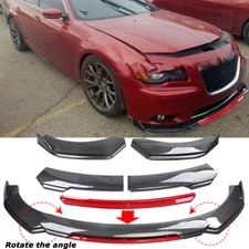 For Chrysler 300 SRT Carbon Fiber Style Car Front Bumper Lip SpoilerSplitter Kit