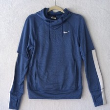 Nike Dri-Fit Men's Blue  White Hooded Lightweight Hoodie Size S