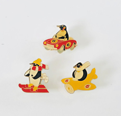 Pinguin Schokoladenkekse, Vintage 1980er United Biscuits Pin Anstecker x 3