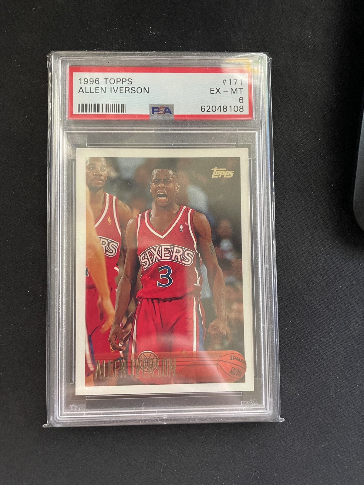 1996 TOPPS Allen Iverson RC #171 ROOKIE - PSA 6 HOF PHILADELPHIA 76ERS