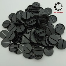 Lot Of 100 32mm Round SLOT Bases Used For Warhammer 40k  AoS Games Workshop