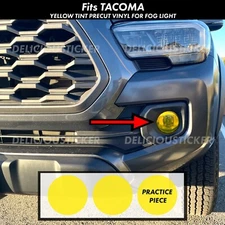 For 16-2023 Toyota Tacoma Fog Light YELLOW Front Overlay Precut Vinyl Tint Decal