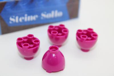 Lego (c) 4x 2x2 - Kugel Stein - negativ - magenta - 24947 - dome brick