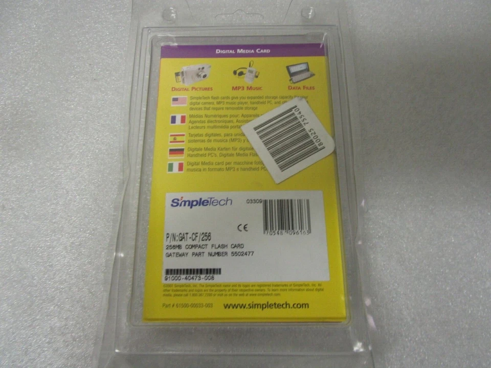 Simple Tech 256 MB Compact Flash Memory Card P/N GAT-CF/256 - Sealed - Image 2 of 4