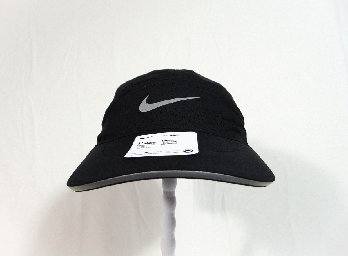 Nike Tailwind Aerobill Black Reflective Running Hat Sz OSFM NEW