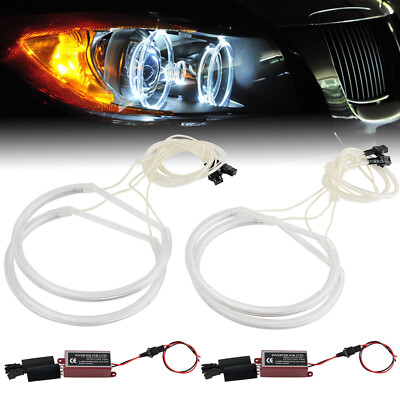 4x CCFL Angel Eyes StandlichtringeSet für BMW E46 Projektor Lampe 146mm 131mm