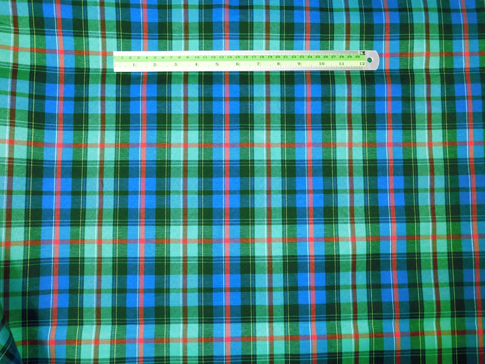 Plaid Scottish Tartan Woven Cotton Fabric by the yard Material Kilts Skirts - Image 2 of 2