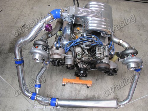 CXRacing 79-93 Fox Body Ford Mustang V8 5.0 FMIC Twin Turbo