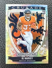 2025 PaninI Rookies & Stars RJ Harvey Crusade Silver Prizm Rookie Insert Card