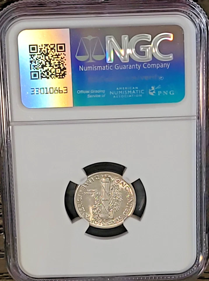 1924 MERCURY DIME NGC GRADED IN MINT STATE 62 FULL SPLIT BANDS (MS62FB) - Image 2 of 4