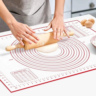 Silikon Backmatte Groß Antihaft KnetenRollen Gebäck Matte Fondant Kuchen Teig