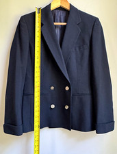 Women s Navy Solid Six-Button Double-Breasted Notch Blazer SA34