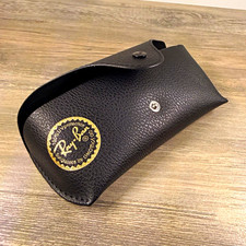 Ray-Ban Black Leather Snap Clamshell Case for Glasses Sunglasses
