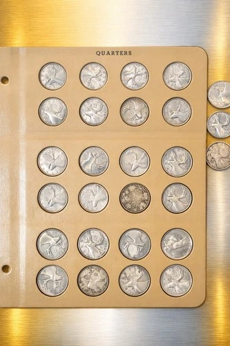 27 Canadian Silver Quarter Coin Collection Lot 25C 80% Vintage 4.05oz of Silver